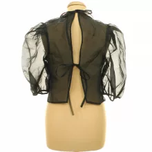Divided fekete organza blúz