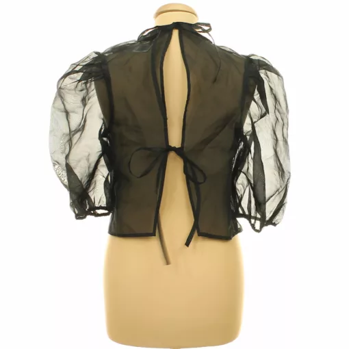 Divided fekete organza blúz