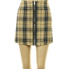 Stradivarius fémcipzáras kockás szoknya