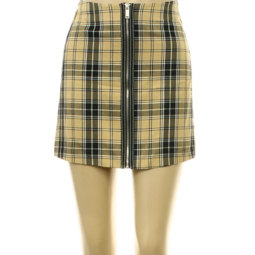 Stradivarius fémcipzáras kockás szoknya