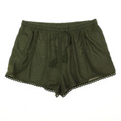 Pep&Co csipkeszegélyes khakizöld short