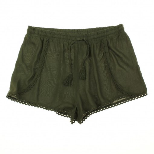 Pep&Co csipkeszegélyes khakizöld short