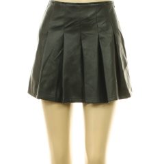 Fishbone fekete műbőr szoknya