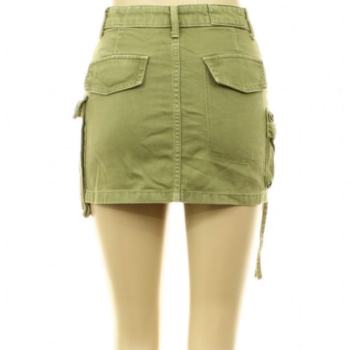 Bershka khakizöld cargo farmer miniszoknya