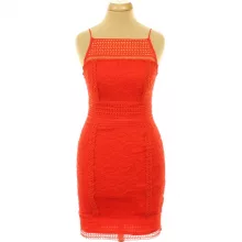 Topshop korallpiros csipke ruha