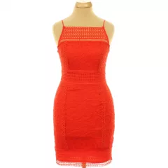 Topshop korallpiros csipke ruha