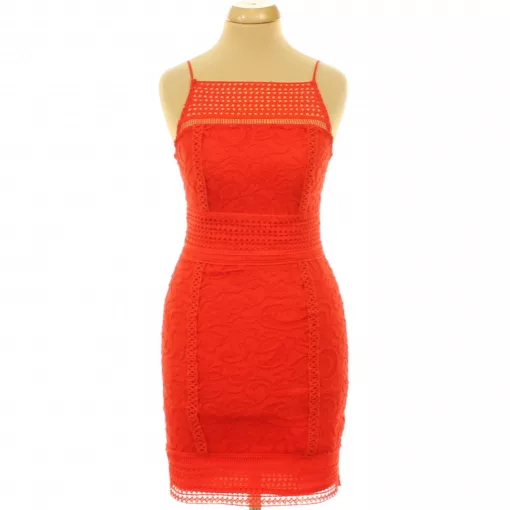 Topshop korallpiros csipke ruha