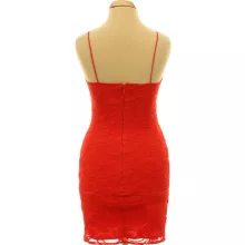 Topshop korallpiros csipke ruha
