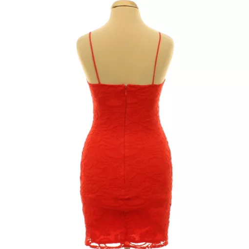Topshop korallpiros csipke ruha