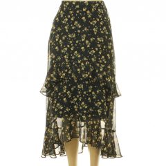 Papaya virágmintás fekete szoknya