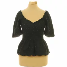 H&M azsúrozott fekete blúz