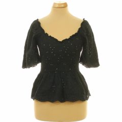 H&M azsúrozott fekete blúz