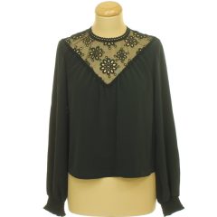 Divided hímzett fekete blúz