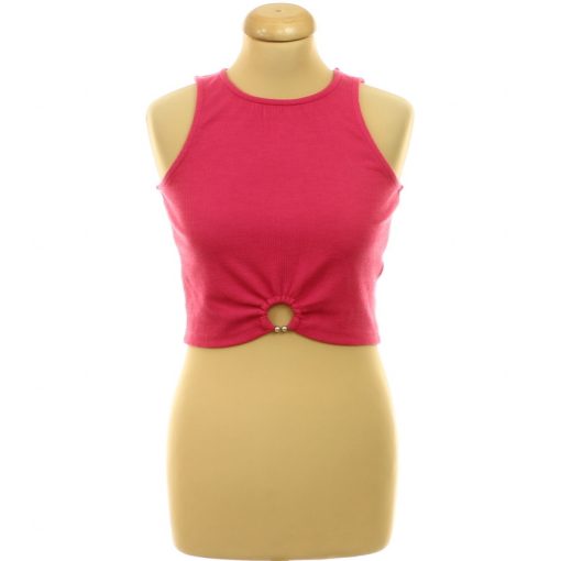 Fémdíszes pink top