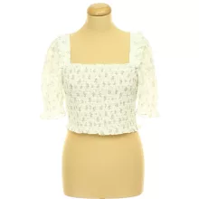 H&M gumírozott virágmintás top
