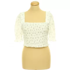 H&M gumírozott virágmintás top