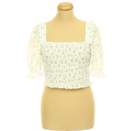 H&M gumírozott virágmintás top