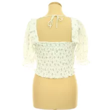 H&M gumírozott virágmintás top
