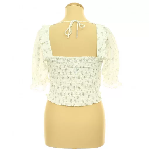H&M gumírozott virágmintás top