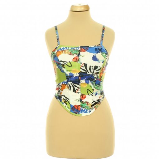 Pretty Little Thing mintás corset top