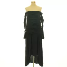 H&M ráncolt fekete ruha