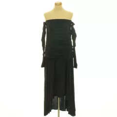 H&M ráncolt fekete ruha