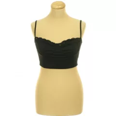 Csipkés fekete top