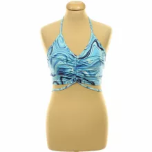 Shein mintás kék top