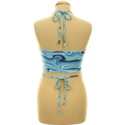 Shein mintás kék top