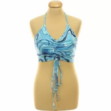 Shein mintás kék top