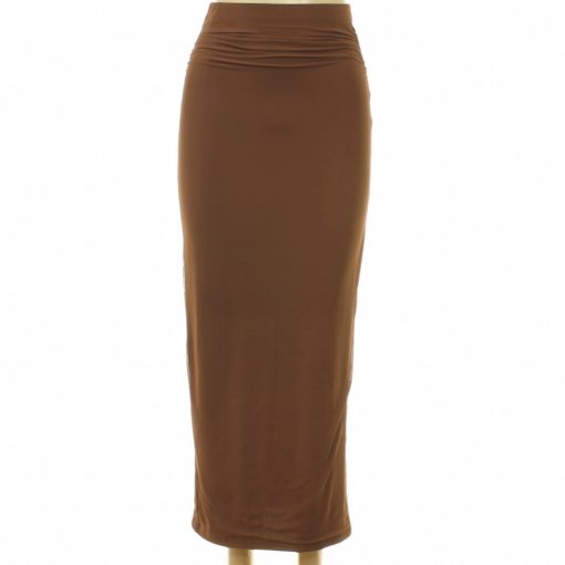 Shein ráncolt barna maxi szoknya