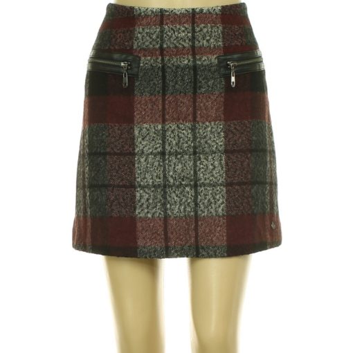 Comma kockás gyapjúkeverék szoknya