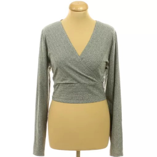 Shein átlapolt szürke top