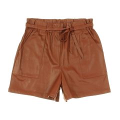 Barna műbőr rövidnadrág