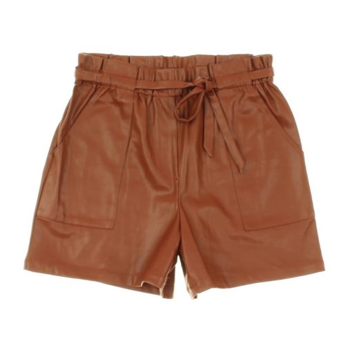 Barna műbőr rövidnadrág