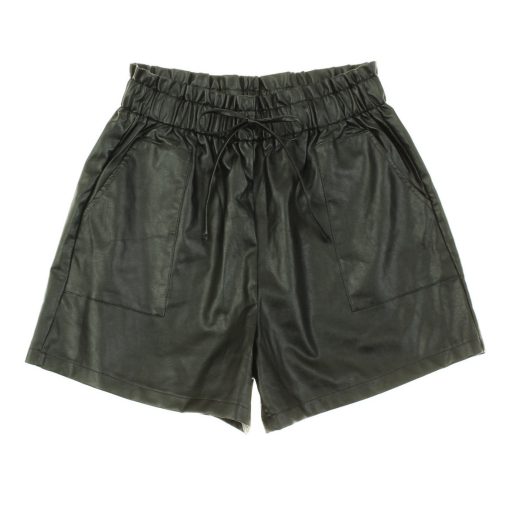 Shein fekete műbőr rövidnadrág