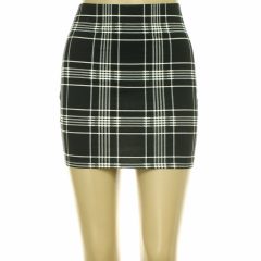 Fishbone kockás fekete miniszoknya