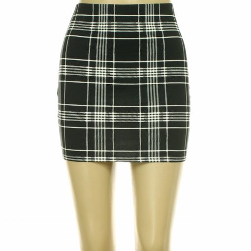 Fishbone kockás fekete miniszoknya