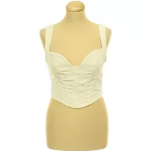 Shein krémszínű kordbársony top