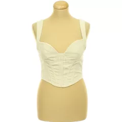 Shein krémszínű kordbársony top