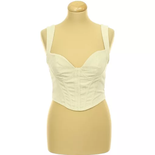Shein krémszínű kordbársony top
