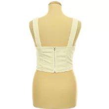 Shein krémszínű kordbársony top