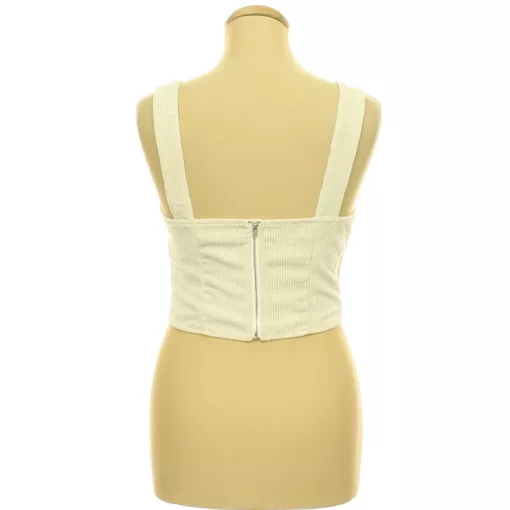 Shein krémszínű kordbársony top
