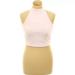 Melltartós rózsaszín frottír top