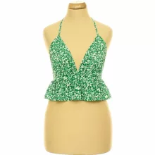 Shein virágmintás zöld top