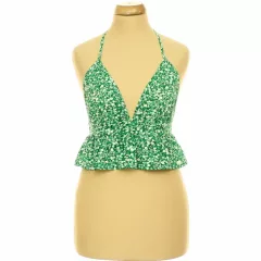Shein virágmintás zöld top