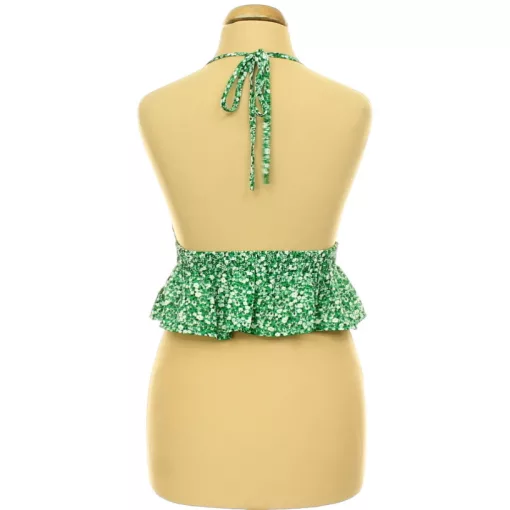 Shein virágmintás zöld top