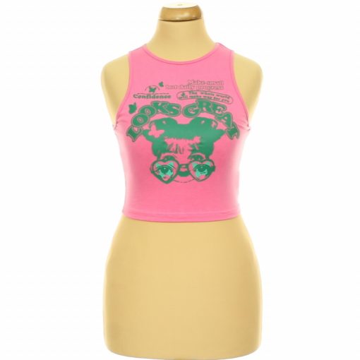Shein mintás pink top