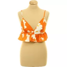 Shein virágmintás narancssárga top