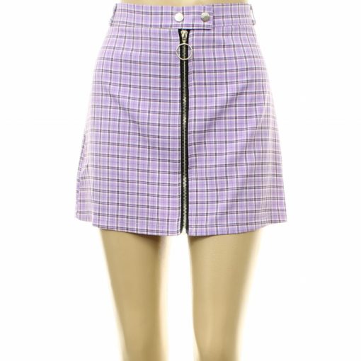 Shein kockás lila szoknya